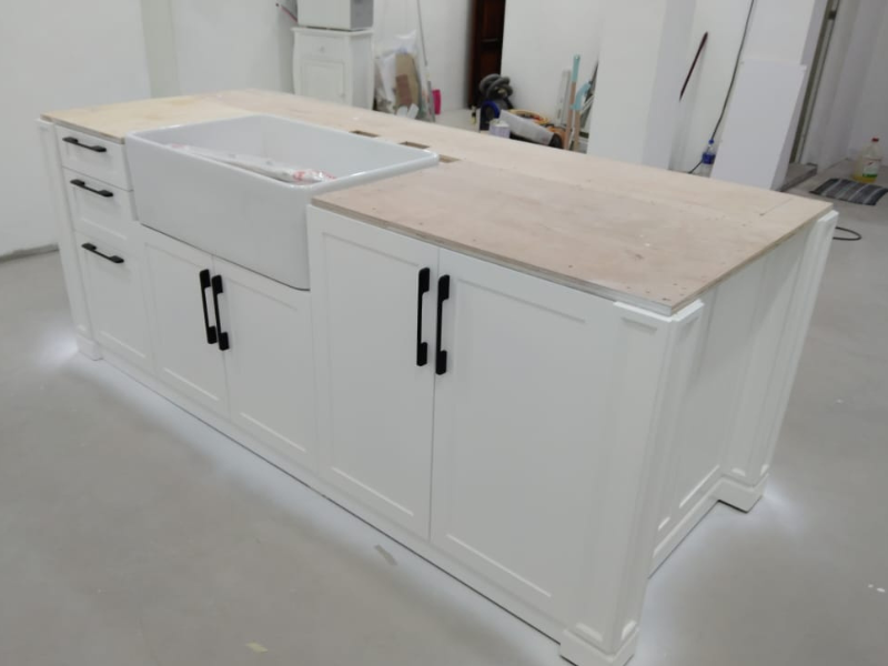 White Kitchen Cabinet Island