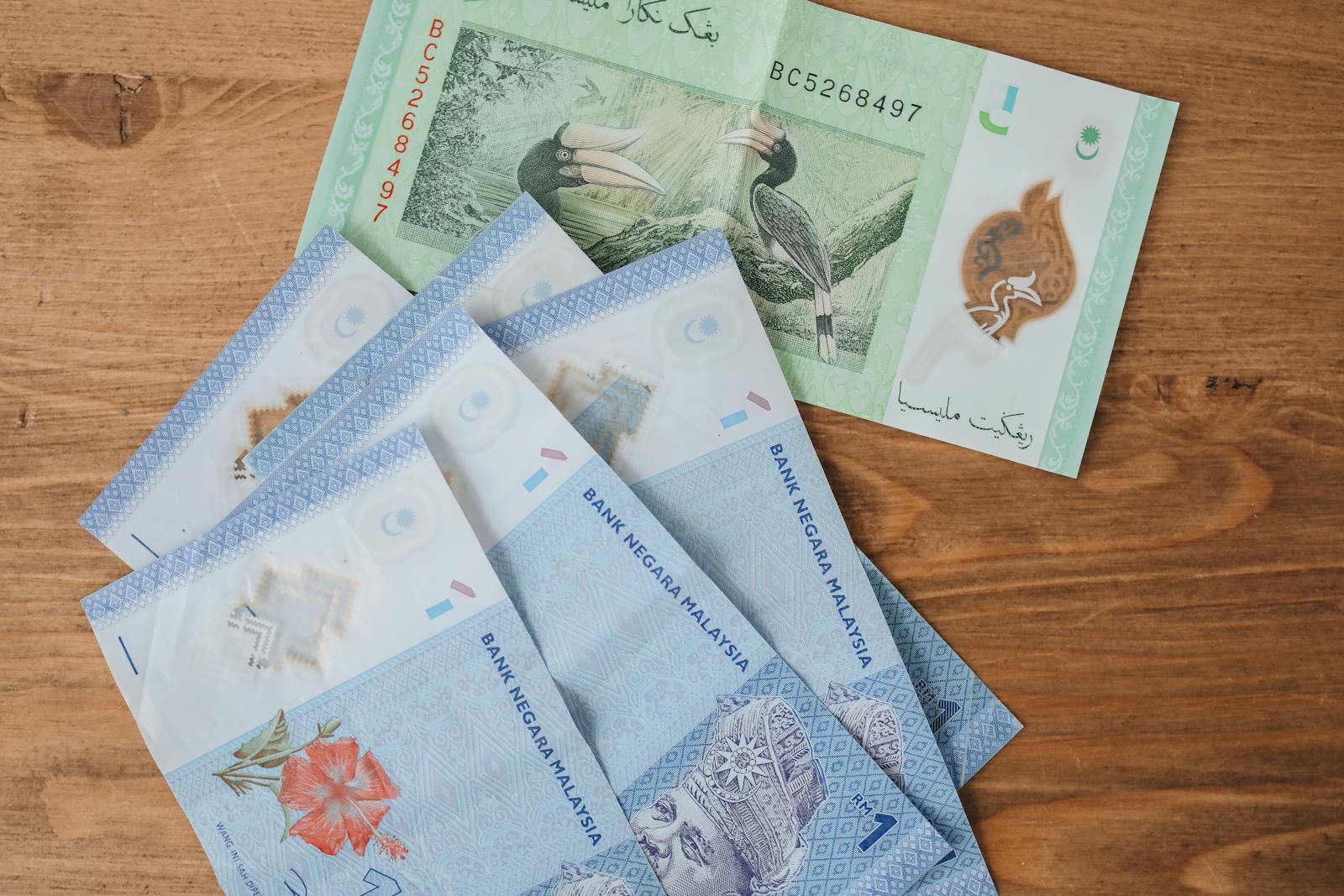 A Variety Of Malaysian Currency