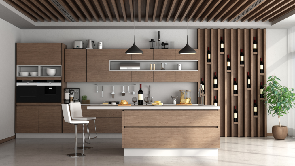 Modern Wooden Kitchen Cabinet island