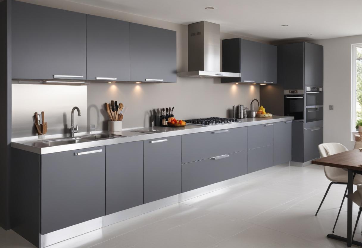 Warm Aluminium Cabinets, Colour, Finish, Kitchen, Decor.