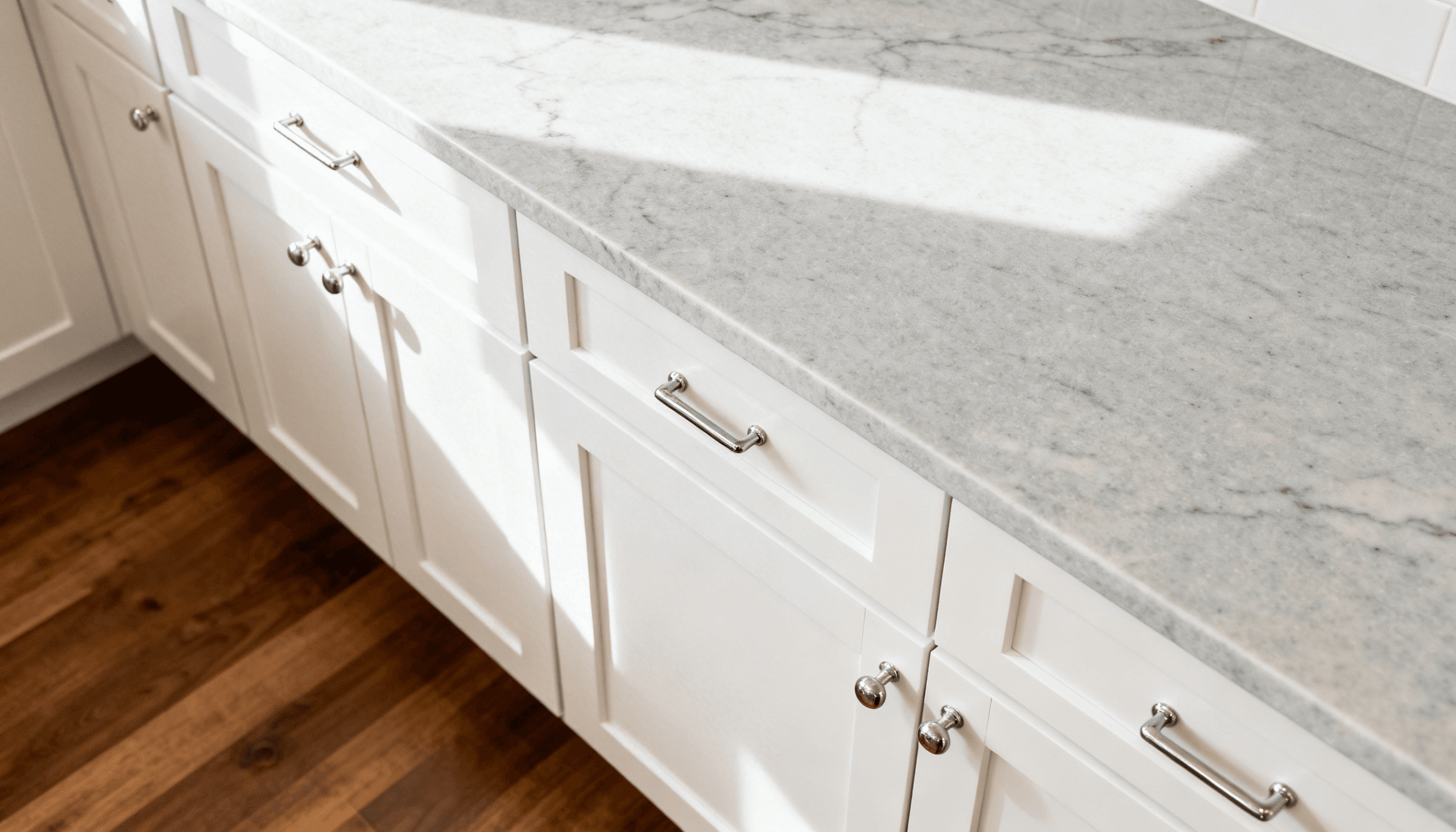 Kitchen Cabinet Johor Bahru Pairing Quartz, Home Kitchen Countertops, Home Kitchen Cabinets, Kitchen Countertops, Kitchen Cabinets, Combining Materials For Kitchens, Home Kitchen Material Options