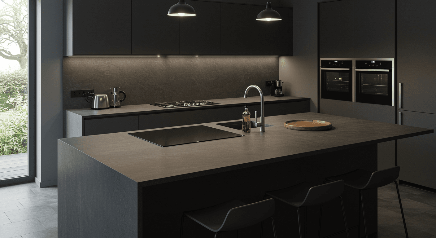 Kitchen Cabinet Johor Bahru Countertop Long Game, Kitchen Countertops, Home Kitchen Countertops, Kitchen Countertop Planning, Choosing A Kitchen Countertops, Countertop Kitchen Materials, Choosing Countertop Materials